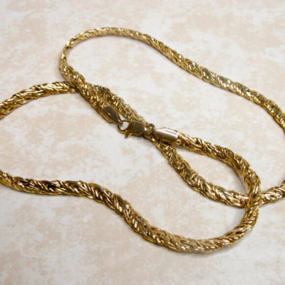 Vintage Gold Tone French Rope Necklace 24 Inch 5 MM - Picture 5 of 9